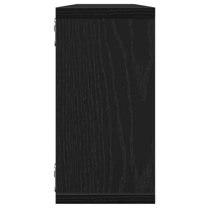 Mensole Parete Cubo 2 pz Rovere Nero 100x15x30 cm Multistrato | homemem39