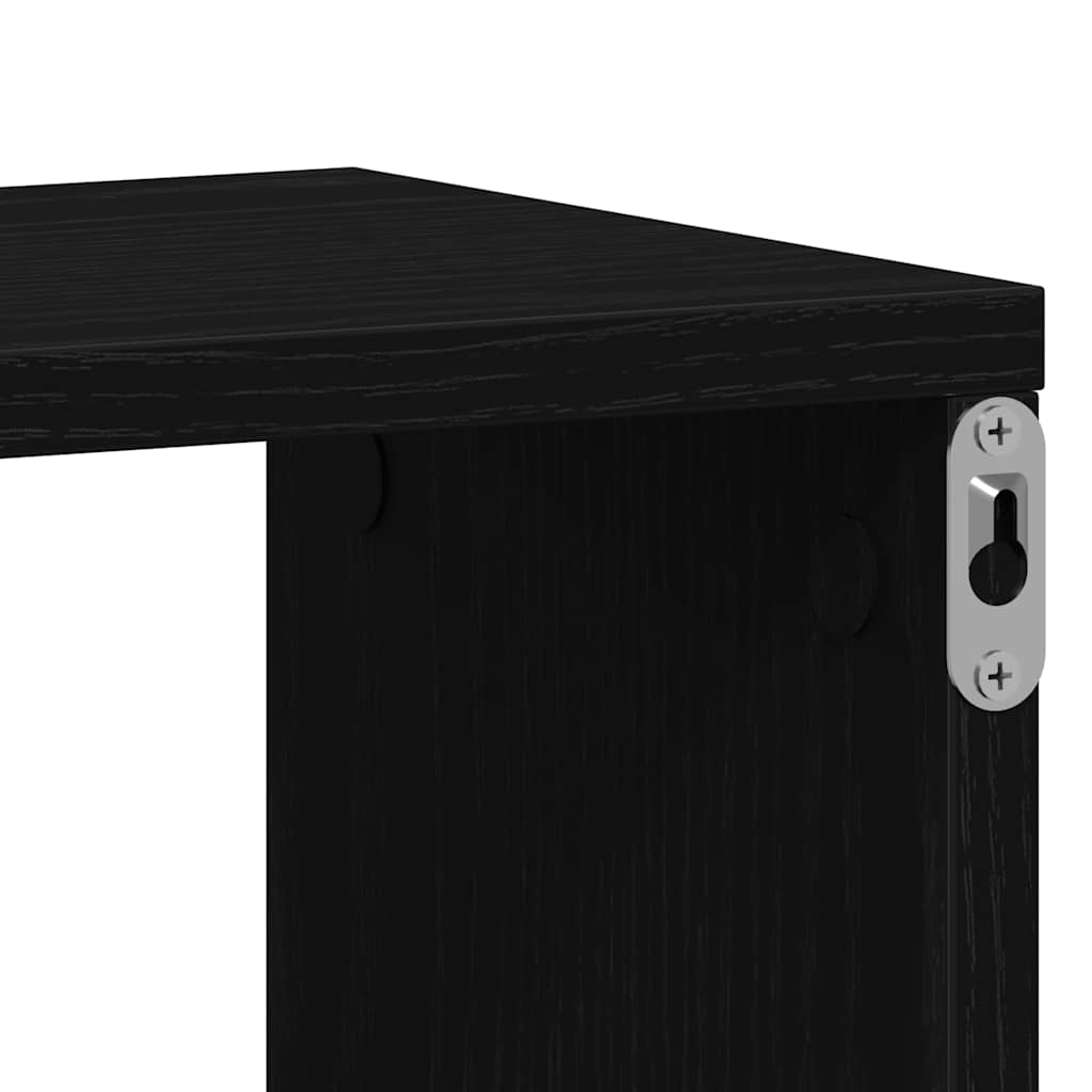Mensole Parete Cubo 2 pz Rovere Nero 100x15x30 cm Multistrato | homemem39