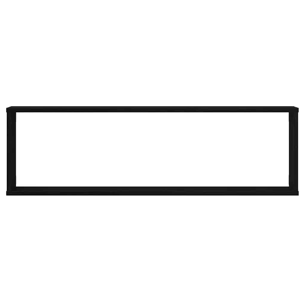 Mensole Parete Cubo 4 pz Rovere Nero 100x15x30 cm