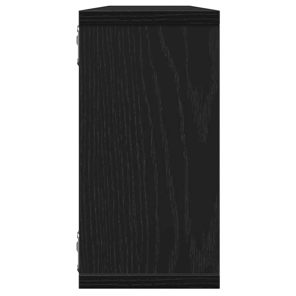 Mensole Parete Cubo 4 pz Rovere Nero 100x15x30 cm Multistrato | homemem39