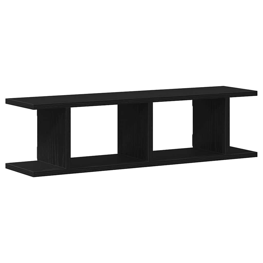 Mensole da Parete 2 pz Rovere Nero 75x18x20 cm in Truciolato | homemem39