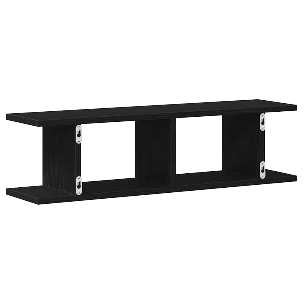 Mensole da Parete 2 pz Rovere Nero 75x18x20 cm in Truciolato | homemem39