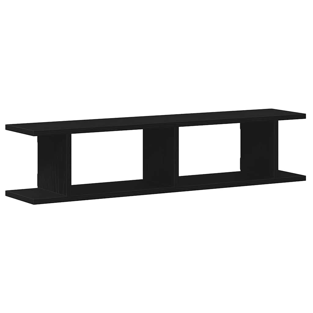 Mensole da Parete 2 pz Rovere Nero 90x18x20 cm in Truciolato | homemem39