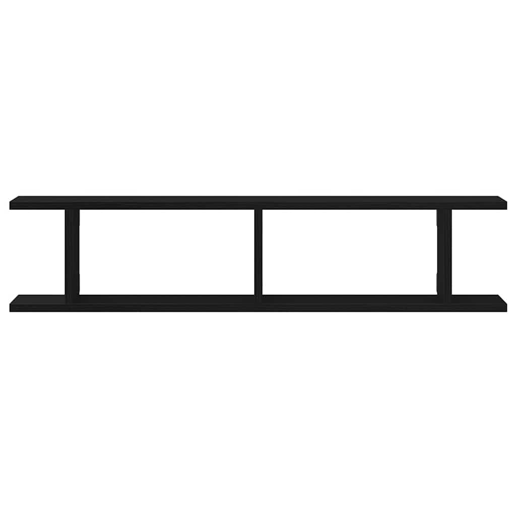 Mensole da Parete 2 pz Rovere Nero 90x18x20 cm in Truciolato | homemem39
