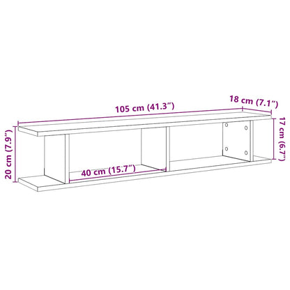 Mensole da Parete 2 pz Rovere Nero 105x18x20 cm in Truciolato | homemem39