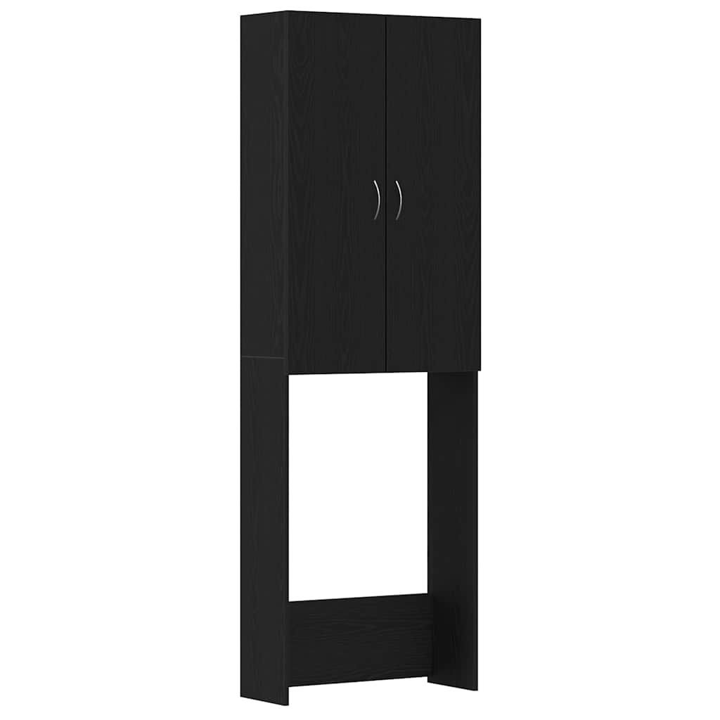 Mobile per Lavatrice Rovere Nero 64x25,5x190 cm | homemem39