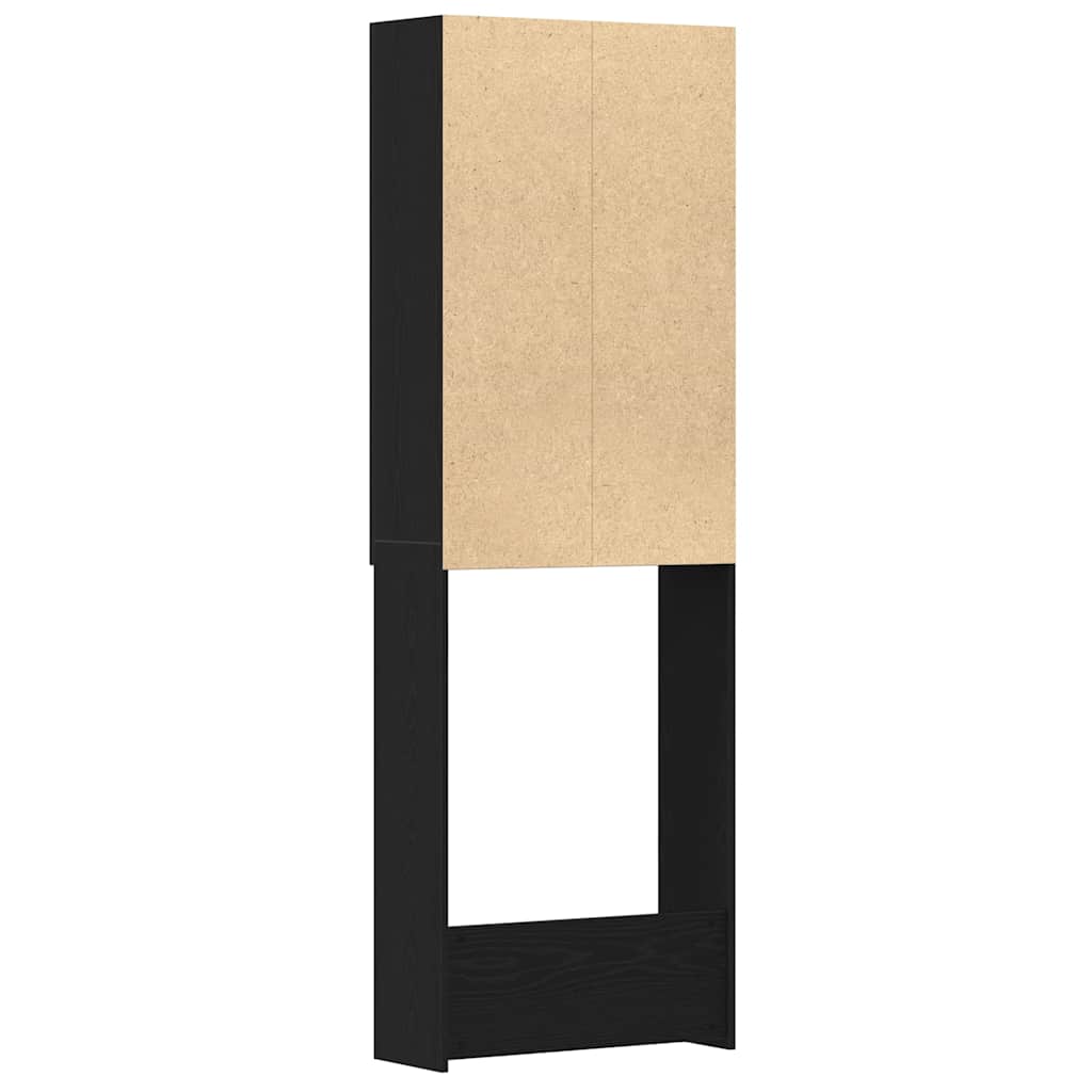 Mobile per Lavatrice Rovere Nero 64x25,5x190 cm | homemem39