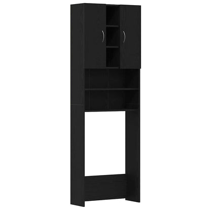 Mobile per Lavatrice Rovere Nero 64x25,5x190 cm | homemem39