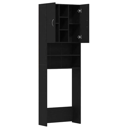 Mobile per Lavatrice Rovere Nero 64x25,5x190 cm | homemem39
