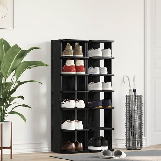 Scarpiere 2 pz Rovere Nero 25x27x102 cm in Legno Multistrato - homemem39