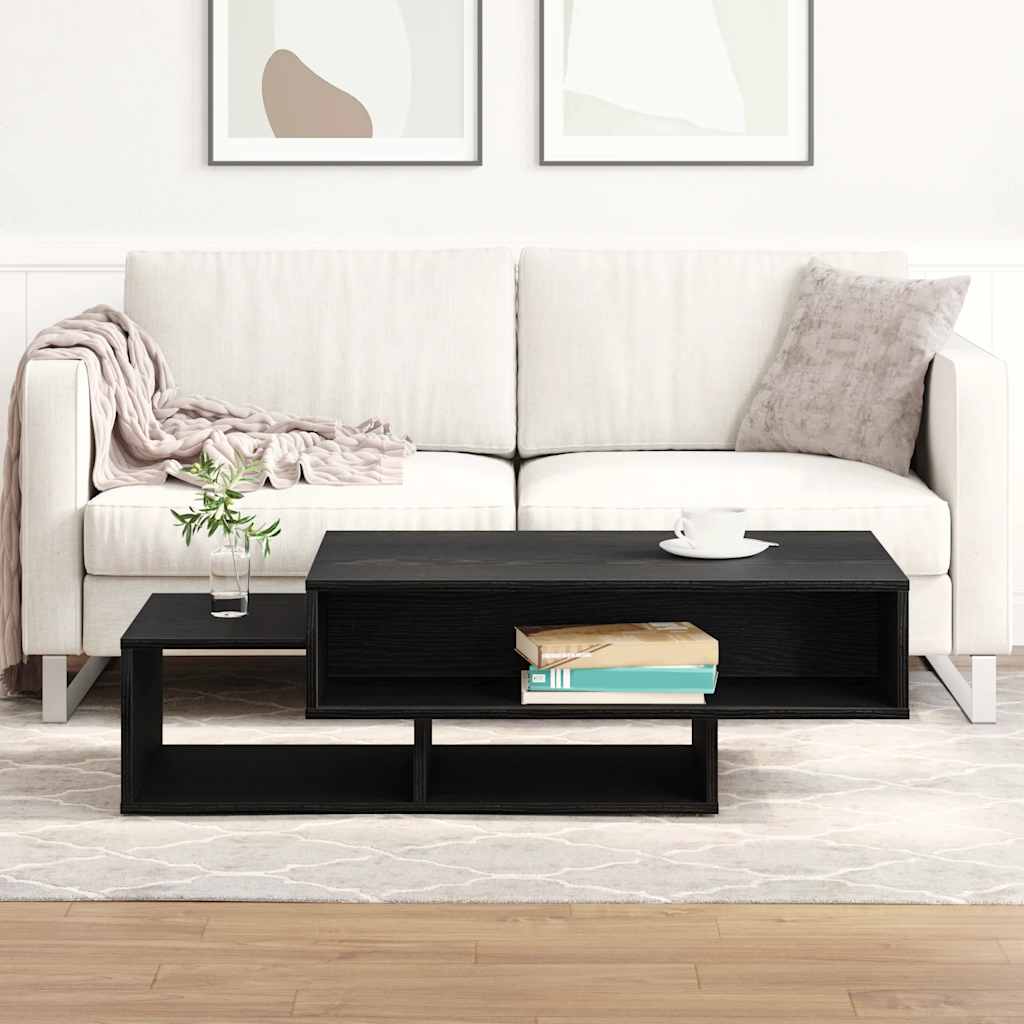 Tavolino Salotto Rovere Nero 105x55x32 cm Legno Multistrato | homemem39