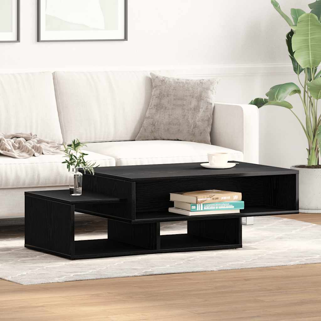 Tavolino Salotto Rovere Nero 105x55x32 cm Legno Multistrato | homemem39