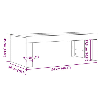 Tavolino da salotto Rovere Nero 102 x 50 x 35 cm | homemem39