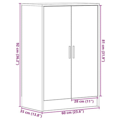 Scarpiera Rovere Rovere Nero 60x35x92 cm in Legno Multistrato - homemem39