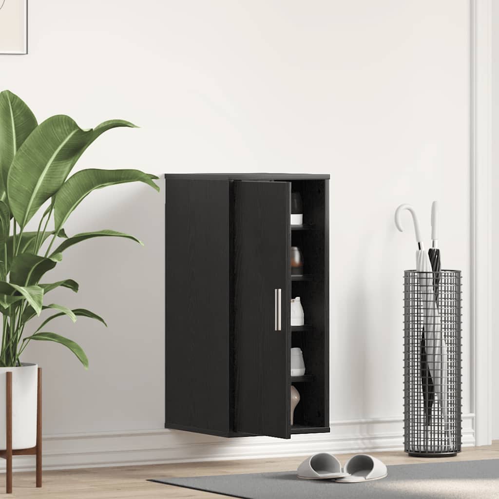 Scarpiera Rovere Rovere Nero 32x35x70 cm in Legno Multistrato - homemem39