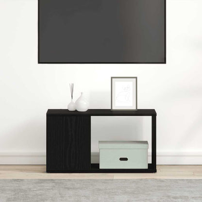 Mobile Porta TV Rovere Nero 60x24x32 cm in Legno Multistrato | homemem39