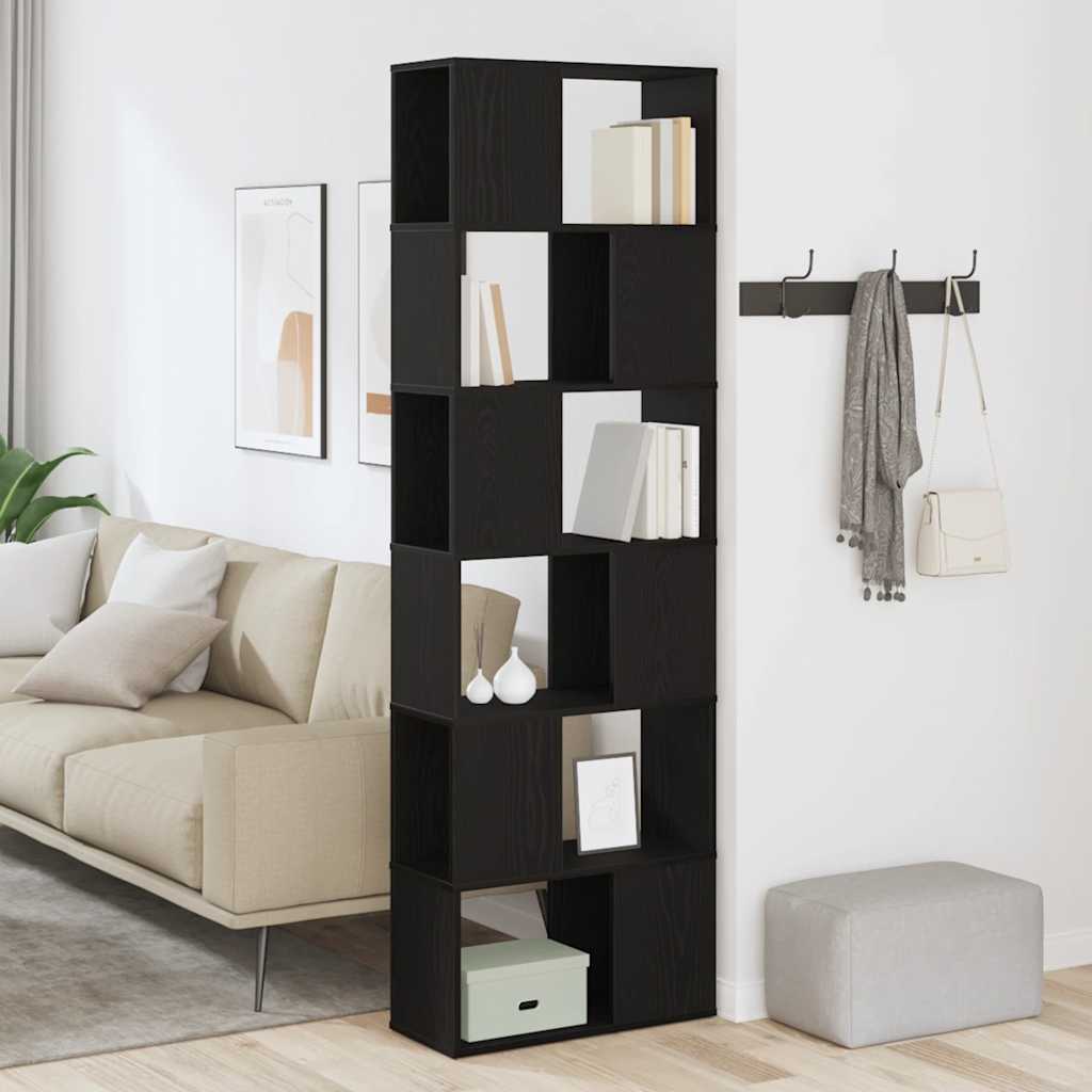 Libreria/Divisorio Rovere Nero 60x24x186 cm | homemem39