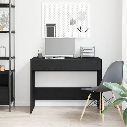 Scrivania Rovere Nero 101x50x76,5 cm in Legno Multistrato - homemem39