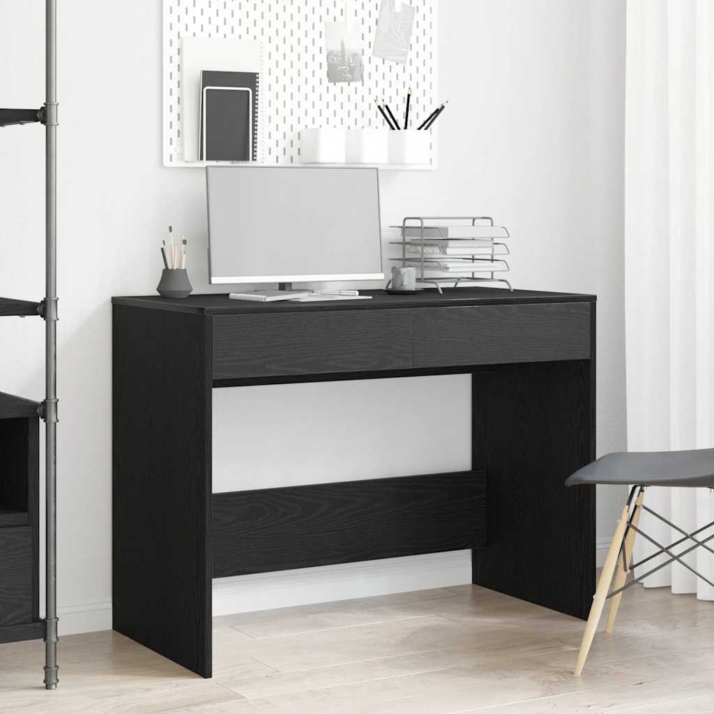 Scrivania Rovere Nero 101x50x76,5 cm in Legno Multistrato