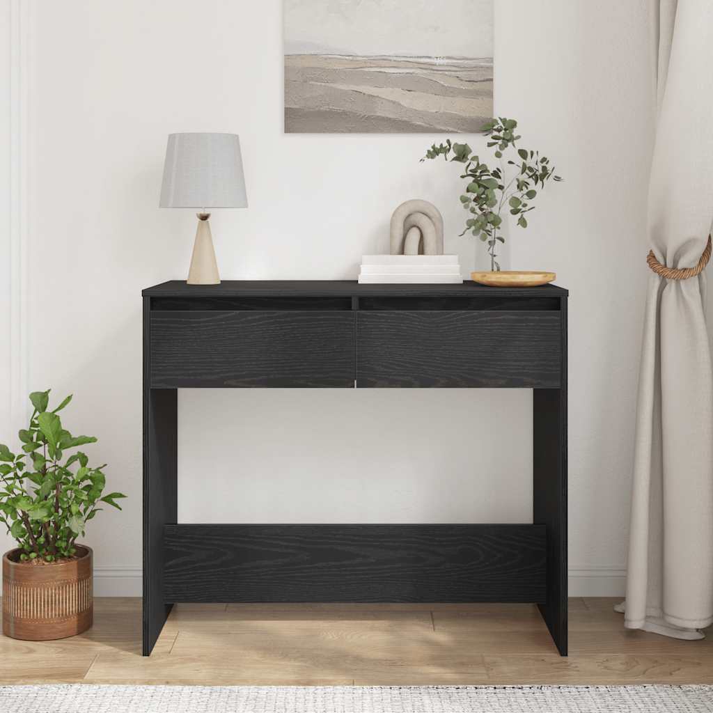 Tavolino Consolle Rovere Nero 89x41x76,5cm Legno Multistrato | homemem39