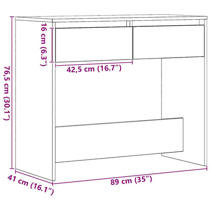 Tavolino Consolle Rovere Nero 89x41x76,5cm Legno Multistrato | homemem39