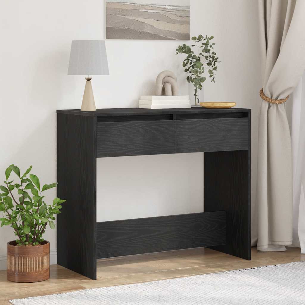 Tavolino Consolle Rovere Nero 89x41x76,5cm Legno Multistrato | homemem39