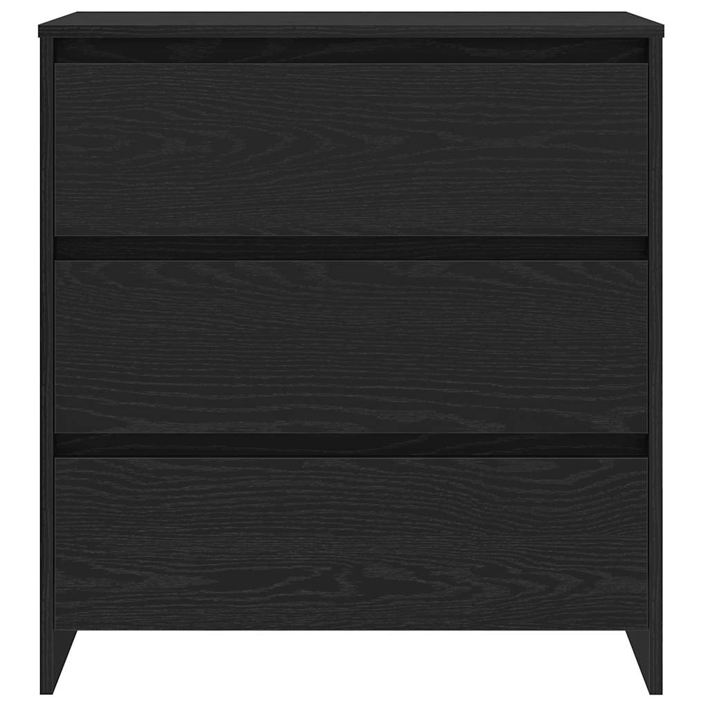 Credenza Rovere Nero 70x41x75 cm in Legno Multistrato