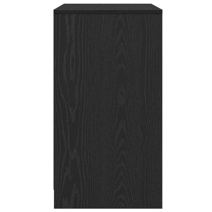 Credenza Rovere Nero 70x41x75 cm in Legno Multistrato
