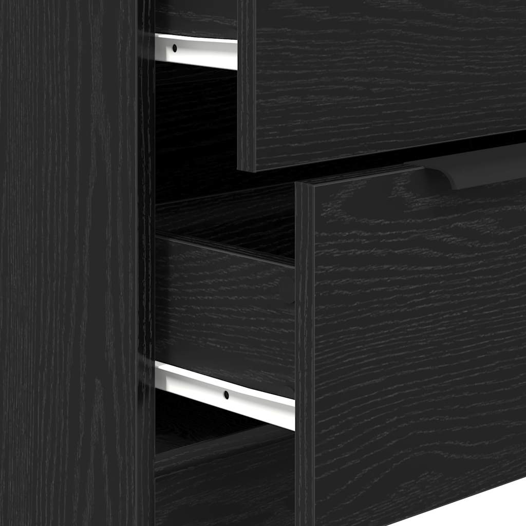 Credenza Rovere Nero 60 x 30 x 70 cm Legno multistrato