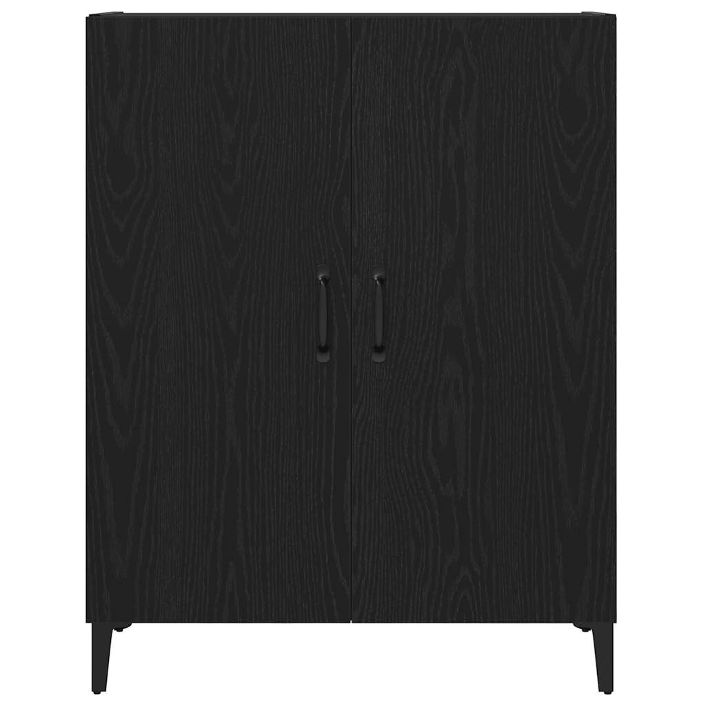 Credenza Rovere Nero 69,5x34x90 cm in Legno Multistrato - homemem39