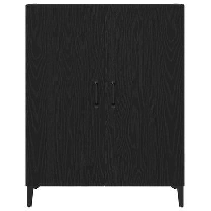 Credenza Rovere Nero 69,5x34x90 cm in Legno Multistrato - homemem39