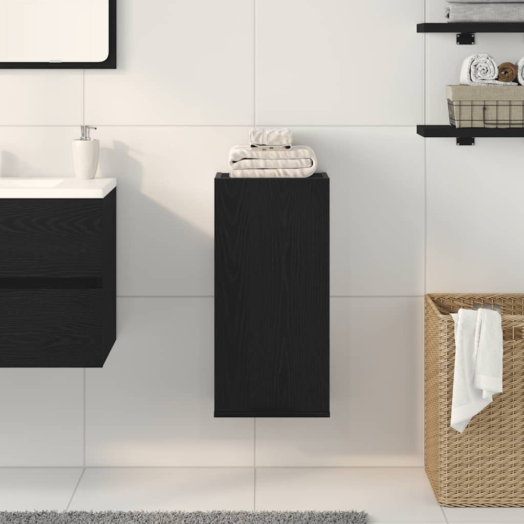 Mobiletto da parete in rovere nero 32x20x67 cm in legno ingegnerizzato | homemem39