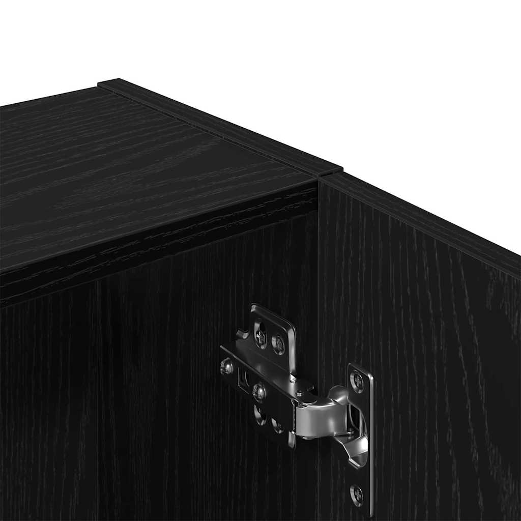 Mobiletto per specchio con porta Rovere Nero 64 x 20 x 67 cm | homemem39