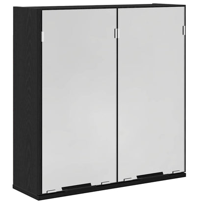 Mobiletto per specchio con porta Rovere Nero 64 x 20 x 67 cm | homemem39
