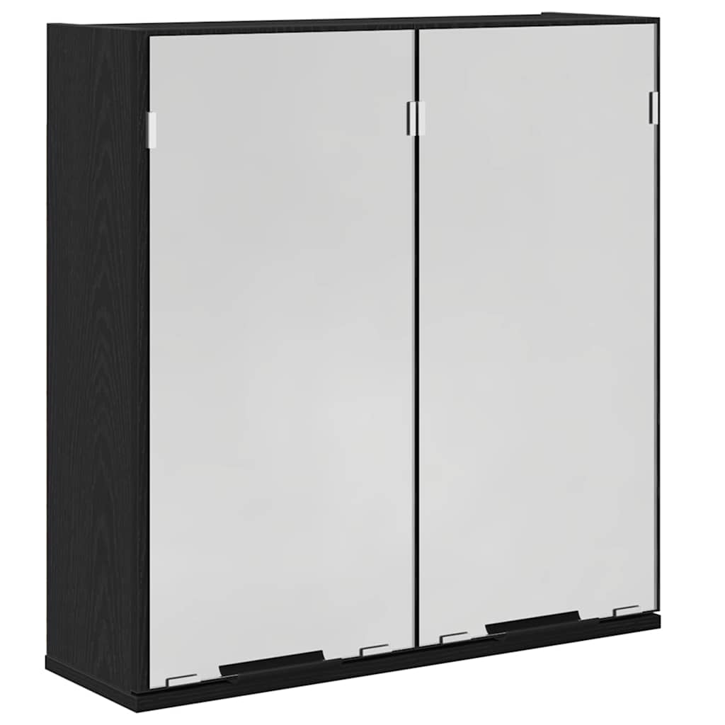Mobiletto per specchio con porta Rovere Nero 64 x 20 x 67 cm
