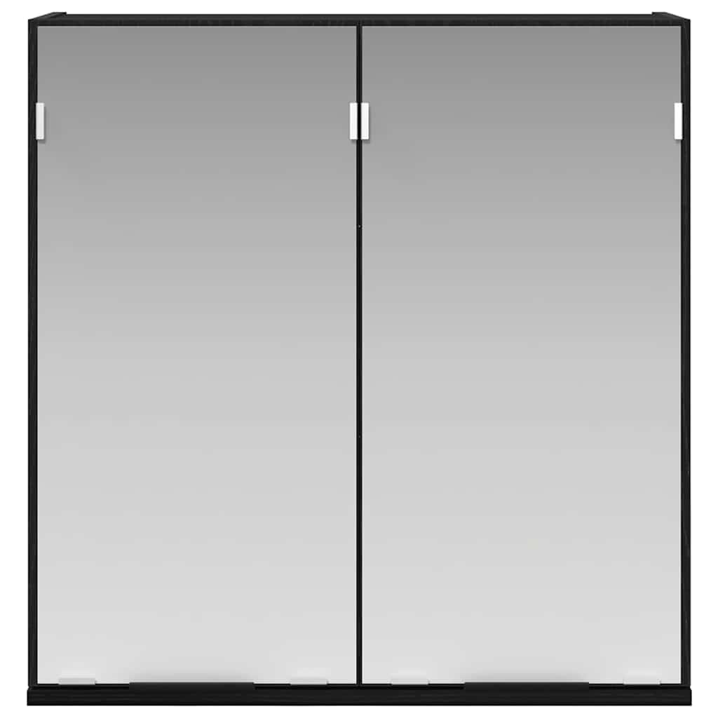 Mobiletto per specchio con porta Rovere Nero 64 x 20 x 67 cm | homemem39