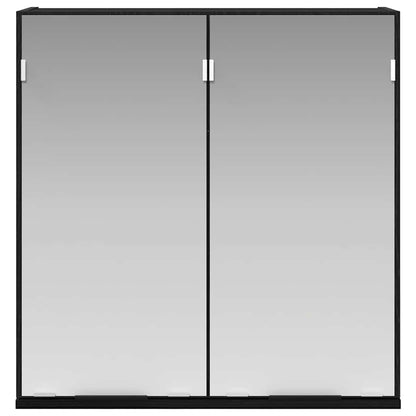Mobiletto per specchio con porta Rovere Nero 64 x 20 x 67 cm | homemem39