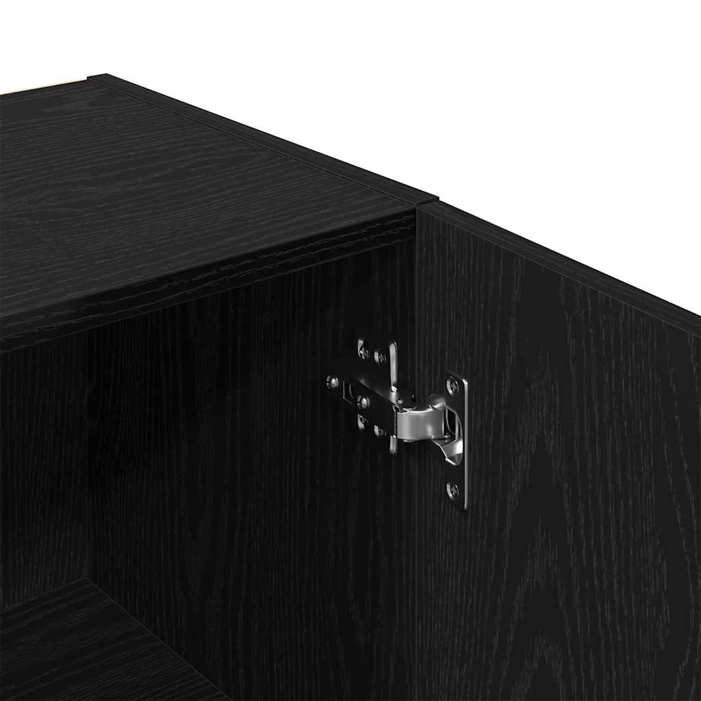 Mobile da Bagno con lo scaffale Rovere nero 32 x 34 x 188,5 cm | homemem39