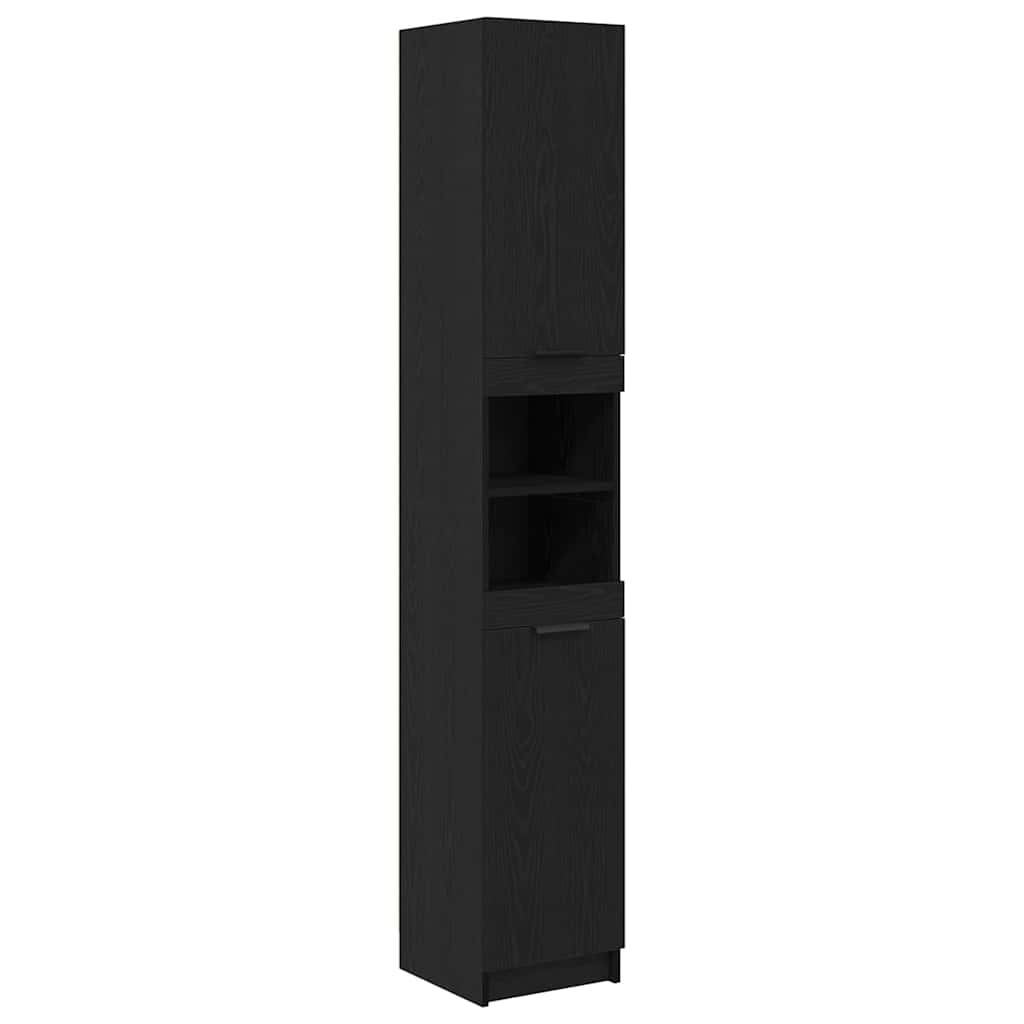Mobile da Bagno con lo scaffale Rovere nero 32 x 34 x 188,5 cm | homemem39