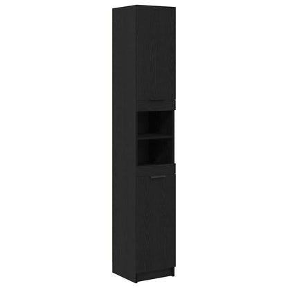 Mobile da Bagno con lo scaffale Rovere nero 32 x 34 x 188,5 cm | homemem39