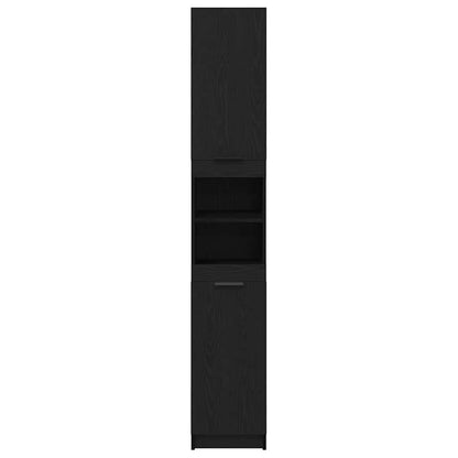 Mobile da Bagno con lo scaffale Rovere nero 32 x 34 x 188,5 cm
