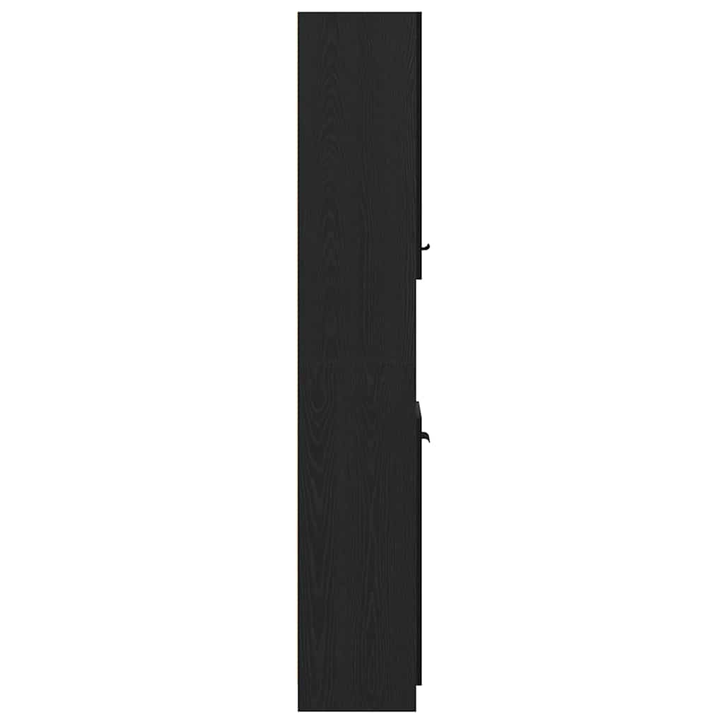 Mobile da Bagno con lo scaffale Rovere nero 32 x 34 x 188,5 cm