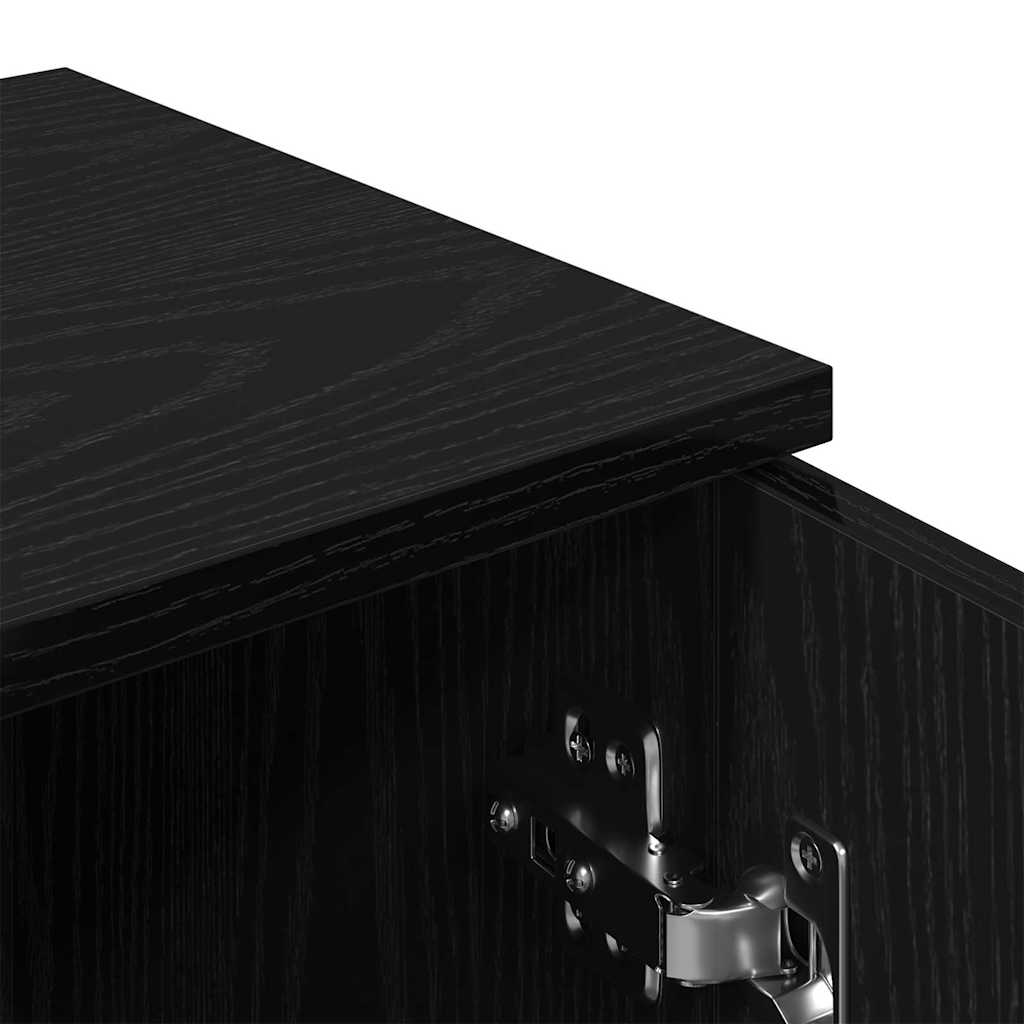 Credenza 2 pcs Rovere Nero 30 x 30 x 70 cm Legno multistrato