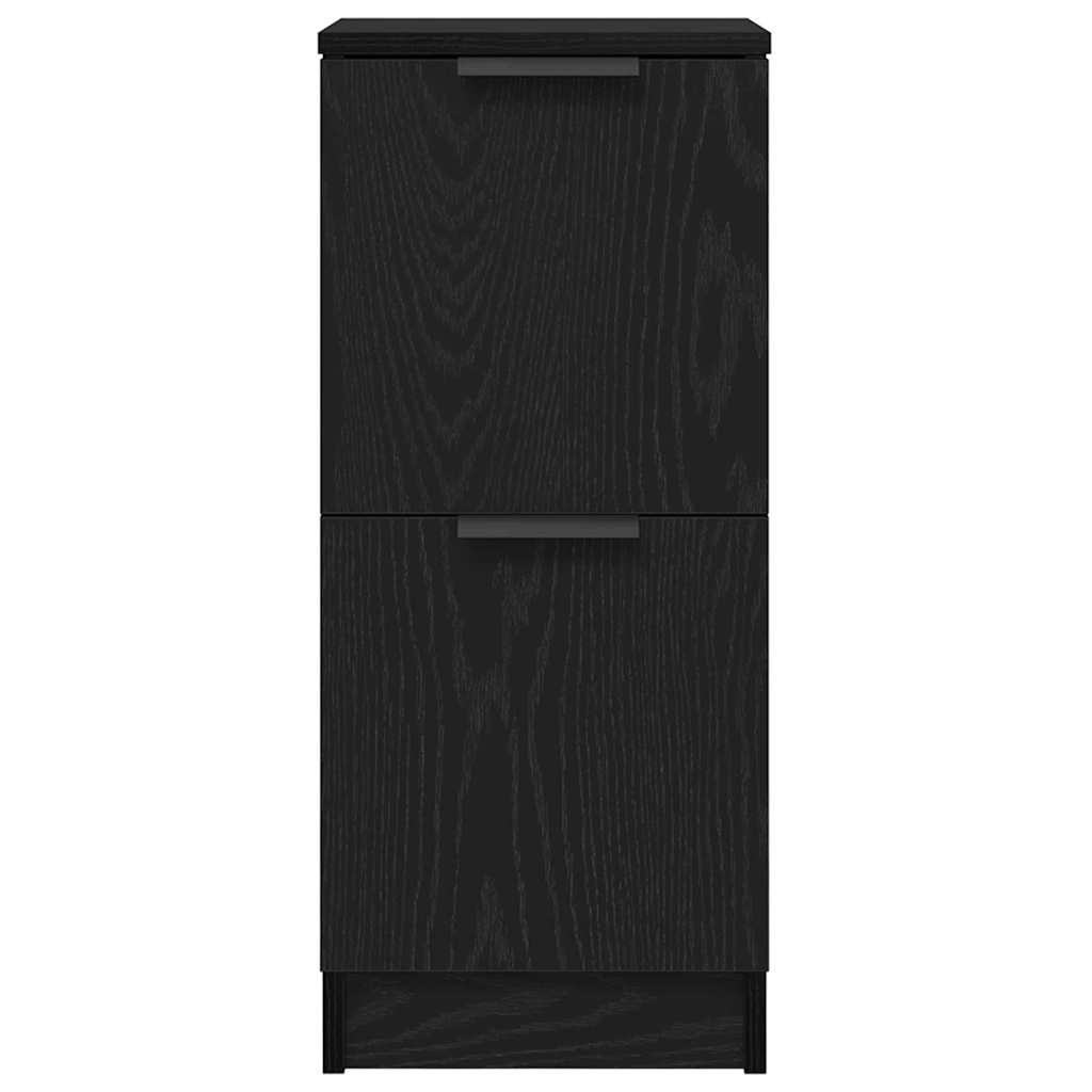 Credenza 2 pcs Rovere Nero 30 x 30 x 70 cm Legno multistrato