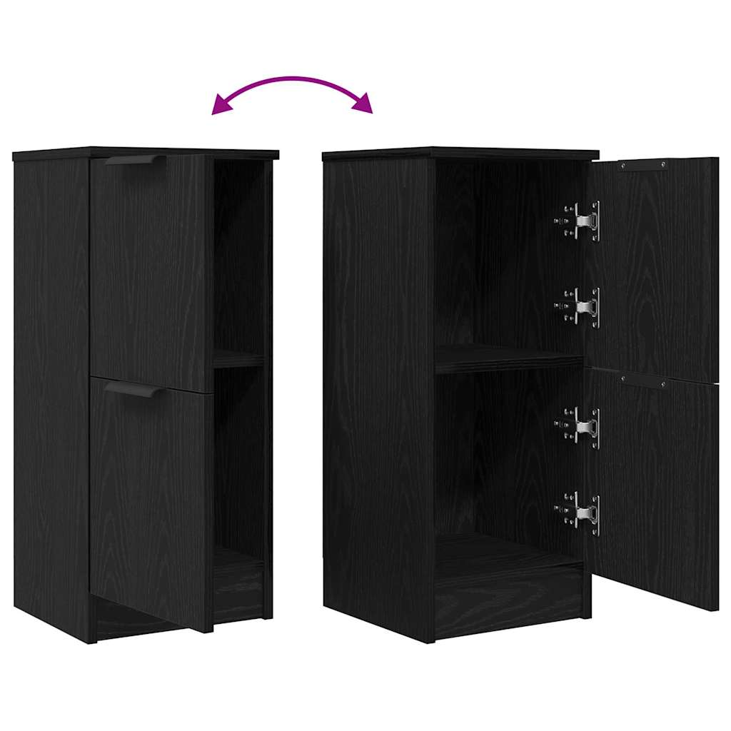 Credenza 2 pcs Rovere Nero 30 x 30 x 70 cm Legno multistrato