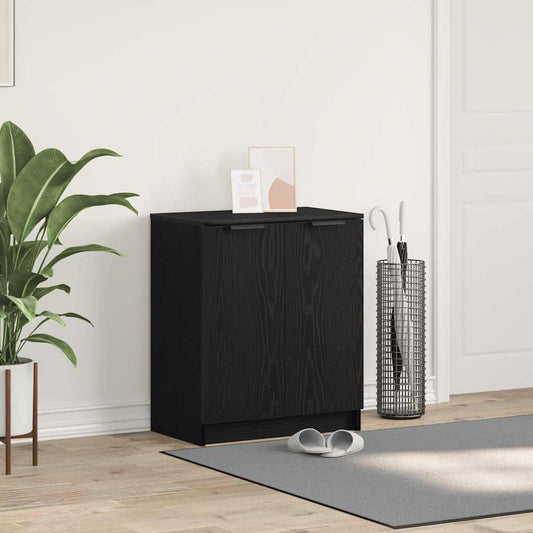 Mobile per scarpe Rovere Nero 59 x 35 x 70 cm Legno multistrato