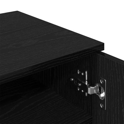 Mobile per scarpe con porta Rovere Nero 29,5 x 35 x 101 cm