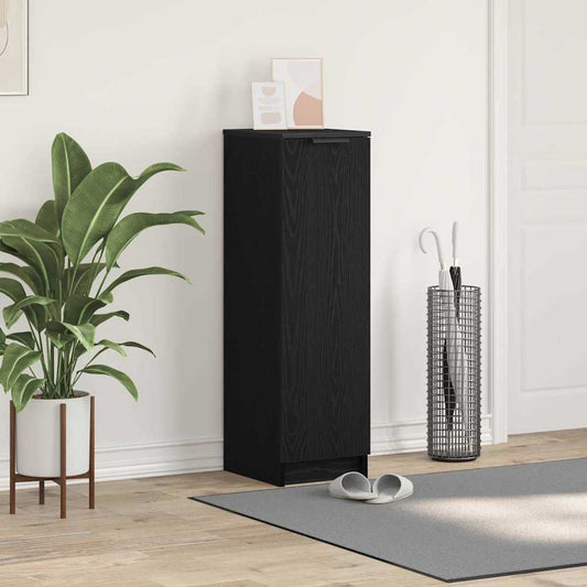Mobile per scarpe con porta Rovere Nero 29,5 x 35 x 101 cm