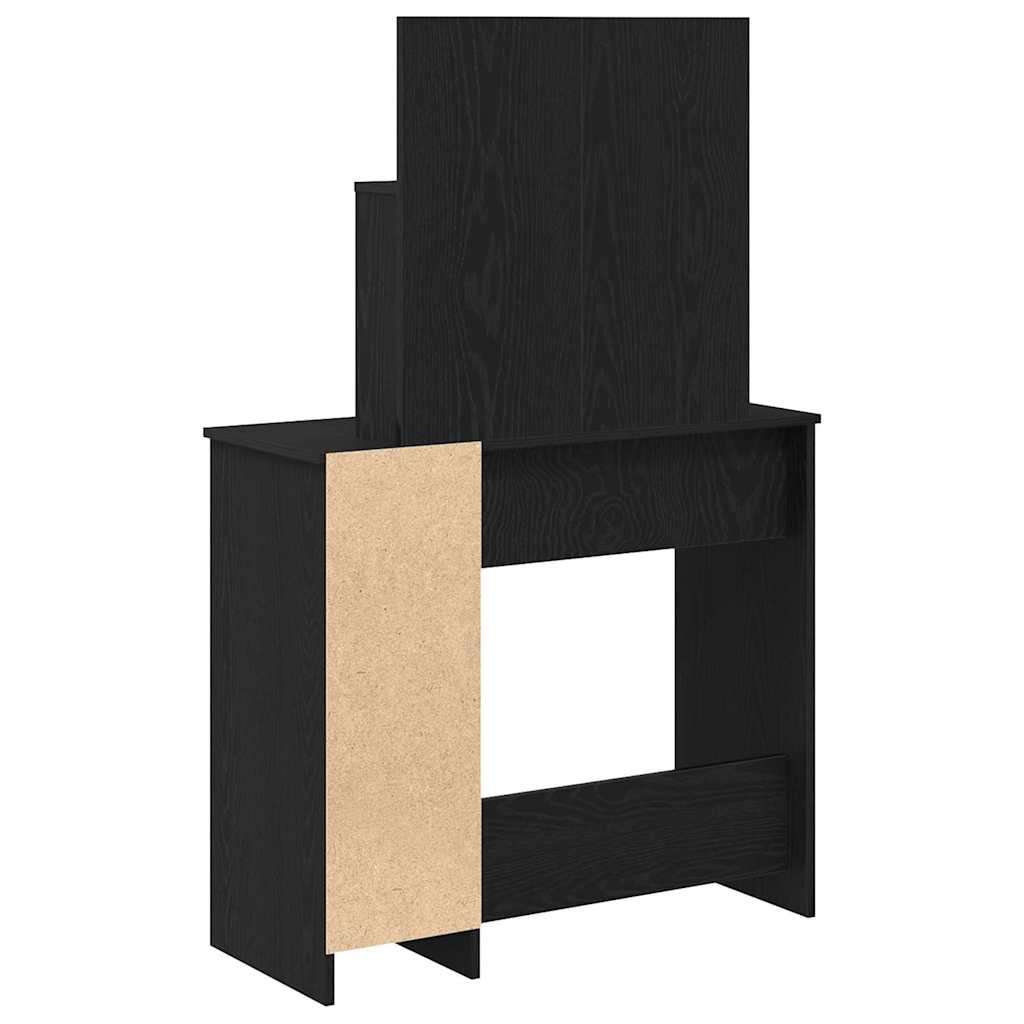 Tavolo da Trucco con cassetto Rovere Nero 86,5 x 35 x 136 cm