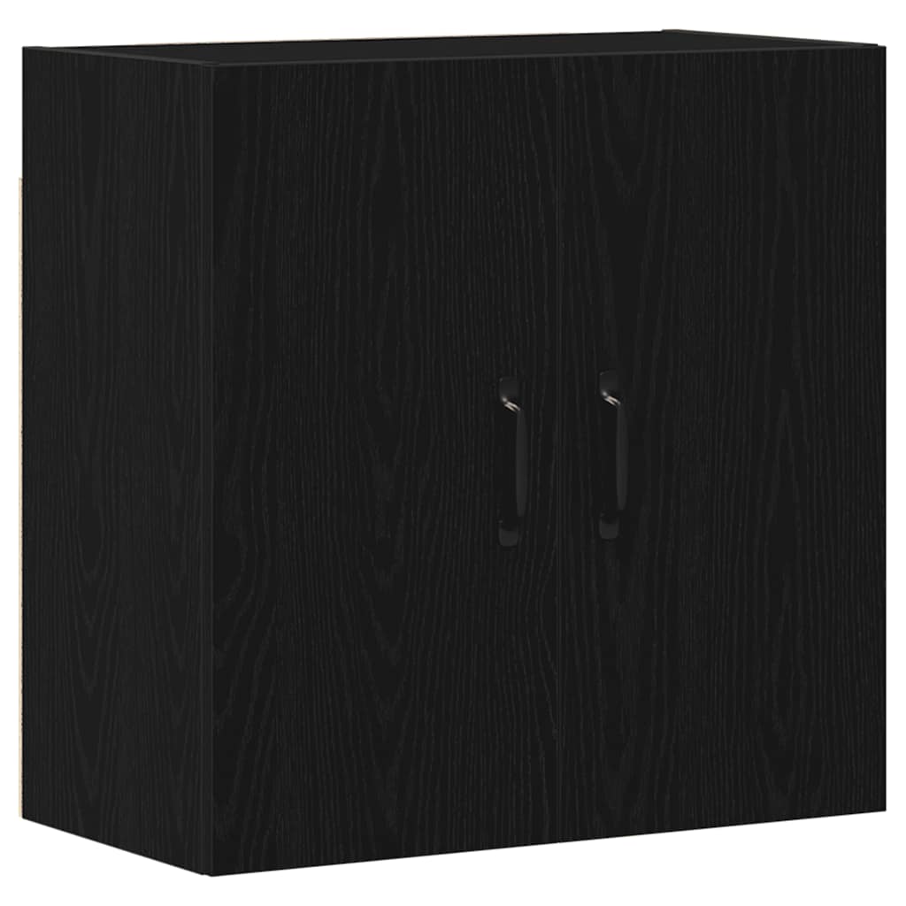 Mobiletto da Parete Rovere Nero 60x31x60 cm in Legno Massello